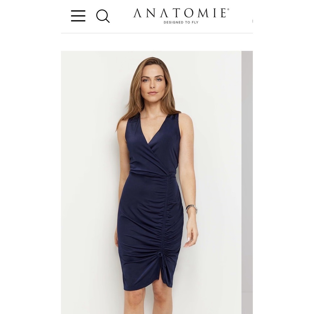 $248 ANATOMIE Avana Dress NAVY XS